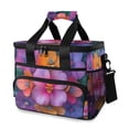thumbnail image 1 of FORMRS Insulated Cooler Bag 24 Cans Capacity Soft Leakproof Lunch Box with Side Pockets, Large Purple Flowers, 1 of 7