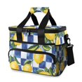 thumbnail image 1 of FORMRS Insulated Cooler Bag 24 Cans Capacity Soft Leakproof Lunch Box with Side Pockets, Lemon Checkered, 1 of 7