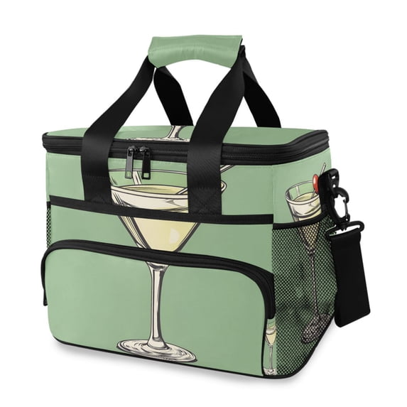 FORMRS Insulated Cooler Bag 24 Cans Capacity Soft Leakproof Lunch Box with Side Pockets, Lemon Juice