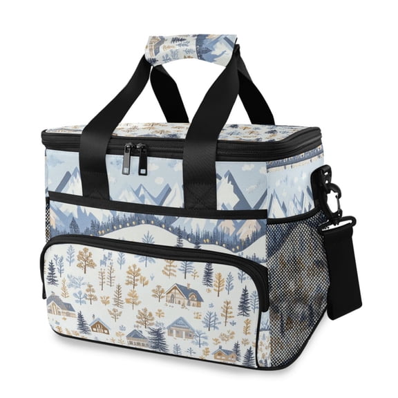 FORMRS Insulated Cooler Bag 24 Cans Capacity Soft Leakproof Lunch Box with Side Pockets, Light Blue Mountain