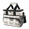 thumbnail image 1 of FORMRS Insulated Cooler Bag 24 Cans Capacity Soft Leakproof Lunch Box with Side Pockets, Light Gray Cat Pattern, 1 of 7