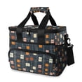 thumbnail image 1 of FORMRS Insulated Cooler Bag 24 Cans Capacity Soft Leakproof Lunch Box with Side Pockets, Orange Checkered Pattern, 1 of 7