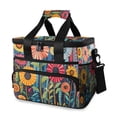 thumbnail image 1 of FORMRS Insulated Cooler Bag 24 Cans Capacity Soft Leakproof Lunch Box with Side Pockets, Orange Colorful Flowers, 1 of 7