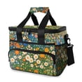 thumbnail image 1 of FORMRS Insulated Cooler Bag 24 Cans Capacity Soft Leakproof Lunch Box with Side Pockets, Orange Floral Garden, 1 of 7