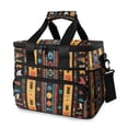 thumbnail image 1 of FORMRS Insulated Cooler Bag 24 Cans Capacity Soft Leakproof Lunch Box with Side Pockets, Orange Geometric, 1 of 7