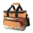 thumbnail image 1 of FORMRS Insulated Cooler Bag 24 Cans Capacity Soft Leakproof Lunch Box with Side Pockets, Orange Glasses, 1 of 7