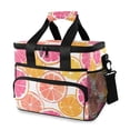thumbnail image 1 of FORMRS Insulated Cooler Bag 24 Cans Capacity Soft Leakproof Lunch Box with Side Pockets, Orange Grapefruit Slices, 1 of 7