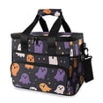 thumbnail image 1 of FORMRS Insulated Cooler Bag 24 Cans Capacity Soft Leakproof Lunch Box with Side Pockets, Orange Halloween Ghosts, 1 of 7