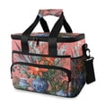 thumbnail image 1 of FORMRS Insulated Cooler Bag 24 Cans Capacity Soft Leakproof Lunch Box with Side Pockets, Orange Vibrant Flowers, 1 of 7