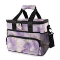 thumbnail image 1 of FORMRS Insulated Cooler Bag 24 Cans Capacity Soft Leakproof Lunch Box with Side Pockets, Pastel Purple Marble Pattern, 1 of 7