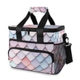 thumbnail image 1 of FORMRS Insulated Cooler Bag 24 Cans Capacity Soft Leakproof Lunch Box with Side Pockets, Pink Art Pattern, 1 of 7