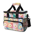 thumbnail image 1 of FORMRS Insulated Cooler Bag 24 Cans Capacity Soft Leakproof Lunch Box with Side Pockets, Pink Checkered Daisy, 1 of 7