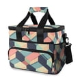 thumbnail image 1 of FORMRS Insulated Cooler Bag 24 Cans Capacity Soft Leakproof Lunch Box with Side Pockets, Pink Cubes, 1 of 7