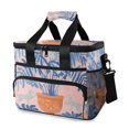 thumbnail image 1 of FORMRS Insulated Cooler Bag 24 Cans Capacity Soft Leakproof Lunch Box with Side Pockets, Pink Leaves, 1 of 7