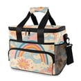 thumbnail image 1 of FORMRS Insulated Cooler Bag 24 Cans Capacity Soft Leakproof Lunch Box with Side Pockets, Pink Retro Sun, 1 of 7