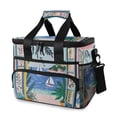 thumbnail image 1 of FORMRS Insulated Cooler Bag 24 Cans Capacity Soft Leakproof Lunch Box with Side Pockets, Pink Seaside, 1 of 7