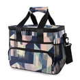 thumbnail image 1 of FORMRS Insulated Cooler Bag 24 Cans Capacity Soft Leakproof Lunch Box with Side Pockets, Pink Stripes, 1 of 7
