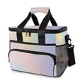 thumbnail image 1 of FORMRS Insulated Cooler Bag 24 Cans Capacity Soft Leakproof Lunch Box with Side Pockets, Pink Wavy Striped, 1 of 7
