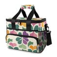 thumbnail image 1 of FORMRS Insulated Cooler Bag 24 Cans Capacity Soft Leakproof Lunch Box with Side Pockets, Purple Clover Pattern, 1 of 7