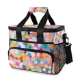 thumbnail image 1 of FORMRS Insulated Cooler Bag 24 Cans Capacity Soft Leakproof Lunch Box with Side Pockets, Purple Colorful Circles, 1 of 7