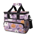 thumbnail image 1 of FORMRS Insulated Cooler Bag 24 Cans Capacity Soft Leakproof Lunch Box with Side Pockets, Purple Cute Halloween, 1 of 7