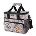 thumbnail image 1 of FORMRS Insulated Cooler Bag 24 Cans Capacity Soft Leakproof Lunch Box with Side Pockets, Purple Floral Pattern, 1 of 7