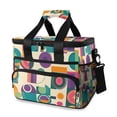 thumbnail image 1 of FORMRS Insulated Cooler Bag 24 Cans Capacity Soft Leakproof Lunch Box with Side Pockets, Purple Geometric, 1 of 7