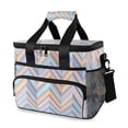 thumbnail image 1 of FORMRS Insulated Cooler Bag 24 Cans Capacity Soft Leakproof Lunch Box with Side Pockets, Purple Geometric, 1 of 7