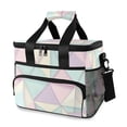 thumbnail image 1 of FORMRS Insulated Cooler Bag 24 Cans Capacity Soft Leakproof Lunch Box with Side Pockets, Purple Geometric, 1 of 7