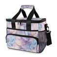 thumbnail image 1 of FORMRS Insulated Cooler Bag 24 Cans Capacity Soft Leakproof Lunch Box with Side Pockets, Purple Marble Pattern, 1 of 7
