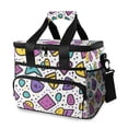 thumbnail image 1 of FORMRS Insulated Cooler Bag 24 Cans Capacity Soft Leakproof Lunch Box with Side Pockets, Purple Retro Pattern, 1 of 7