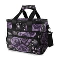 thumbnail image 1 of FORMRS Insulated Cooler Bag 24 Cans Capacity Soft Leakproof Lunch Box with Side Pockets, Purple Roses, 1 of 7