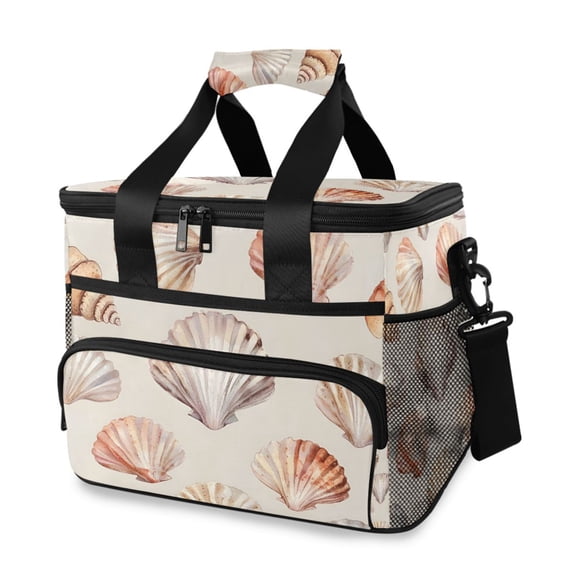 FORMRS Insulated Cooler Bag 24 Cans Capacity Soft Leakproof Lunch Box with Side Pockets, Purple Seashell