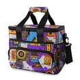 thumbnail image 1 of FORMRS Insulated Cooler Bag 24 Cans Capacity Soft Leakproof Lunch Box with Side Pockets, Purple Simple Triangles, 1 of 7