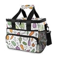 thumbnail image 1 of FORMRS Insulated Cooler Bag 24 Cans Capacity Soft Leakproof Lunch Box with Side Pockets, Purple Vegetables Pattern, 1 of 7