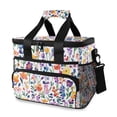 thumbnail image 1 of FORMRS Insulated Cooler Bag 24 Cans Capacity Soft Leakproof Lunch Box with Side Pockets, Purple Wildflower Pattern, 1 of 7