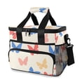 thumbnail image 1 of FORMRS Insulated Cooler Bag 24 Cans Capacity Soft Leakproof Lunch Box with Side Pockets, Red Butterflies, 1 of 7