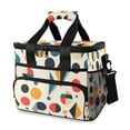 thumbnail image 1 of FORMRS Insulated Cooler Bag 24 Cans Capacity Soft Leakproof Lunch Box with Side Pockets, Red Geometric, 1 of 7