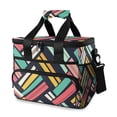 thumbnail image 1 of FORMRS Insulated Cooler Bag 24 Cans Capacity Soft Leakproof Lunch Box with Side Pockets, Red Geometric, 1 of 7