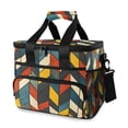 thumbnail image 1 of FORMRS Insulated Cooler Bag 24 Cans Capacity Soft Leakproof Lunch Box with Side Pockets, Red Geometric, 1 of 7