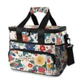 thumbnail image 1 of FORMRS Insulated Cooler Bag 24 Cans Capacity Soft Leakproof Lunch Box with Side Pockets, Red Japanese Floral Pattern, 1 of 7