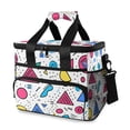 thumbnail image 1 of FORMRS Insulated Cooler Bag 24 Cans Capacity Soft Leakproof Lunch Box with Side Pockets, Red Retro Pattern, 1 of 7