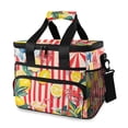 thumbnail image 1 of FORMRS Insulated Cooler Bag 24 Cans Capacity Soft Leakproof Lunch Box with Side Pockets, Red Striped Lemon, 1 of 7