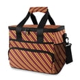 thumbnail image 1 of FORMRS Insulated Cooler Bag 24 Cans Capacity Soft Leakproof Lunch Box with Side Pockets, Red Stripes Pattern, 1 of 7