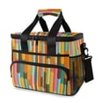 thumbnail image 1 of FORMRS Insulated Cooler Bag 24 Cans Capacity Soft Leakproof Lunch Box with Side Pockets, Retro Abstract Pattern, 1 of 7