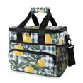 thumbnail image 1 of FORMRS Insulated Cooler Bag 24 Cans Capacity Soft Leakproof Lunch Box with Side Pockets, Retro Beige Lemon, 1 of 7