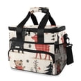 thumbnail image 1 of FORMRS Insulated Cooler Bag 24 Cans Capacity Soft Leakproof Lunch Box with Side Pockets, Retro Christmas Forest, 1 of 7