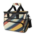 thumbnail image 1 of FORMRS Insulated Cooler Bag 24 Cans Capacity Soft Leakproof Lunch Box with Side Pockets, Retro Colorful Stripes, 1 of 7