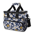 thumbnail image 1 of FORMRS Insulated Cooler Bag 24 Cans Capacity Soft Leakproof Lunch Box with Side Pockets, Retro Daisy Pattern, 1 of 7