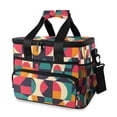 thumbnail image 1 of FORMRS Insulated Cooler Bag 24 Cans Capacity Soft Leakproof Lunch Box with Side Pockets, Retro Geometric, 1 of 7